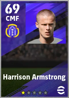 Harrison Armstrong eFootball 2026 player card — 69 OVR CMF