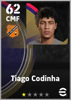 Tiago Codinha eFootball 2026 player card — 62 OVR CMF