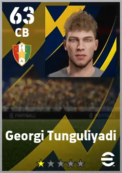 Georgi Tunguliyadi eFootball 2026 player card — 63 OVR CB
