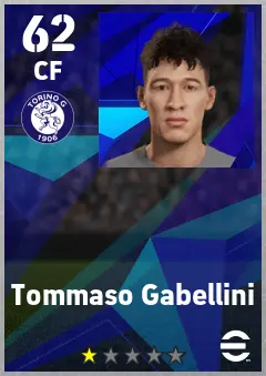 Tommaso Gabellini eFootball 2026 player card — 62 OVR CF