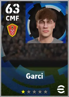 Garci eFootball 2026 player card — 63 OVR CMF