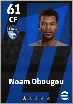 Noam Obougou eFootball 2026 player card — 61 OVR CF