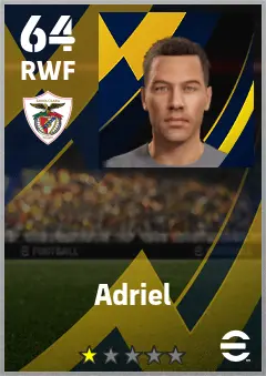 Adriel eFootball 2026 player card — 64 OVR RWF