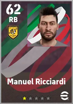 Manuel Ricciardi eFootball 2026 player card — 62 OVR RB
