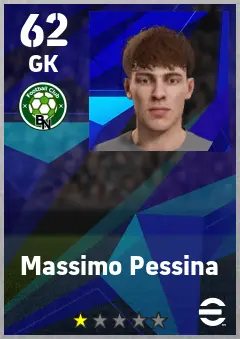 Massimo Pessina eFootball 2026 player card — 62 OVR GK