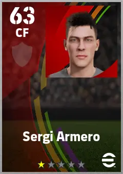Sergi Armero eFootball 2026 player card — 63 OVR CF