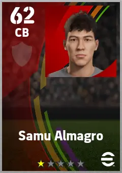 Samu Almagro eFootball 2026 player card — 62 OVR CB
