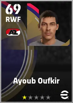 Ayoub Oufkir eFootball 2026 player card — 69 OVR RWF