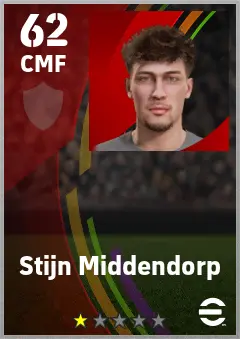 Stijn Middendorp eFootball 2026 player card — 62 OVR CMF