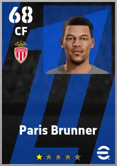 Paris Brunner eFootball 2026 player card — 68 OVR CF