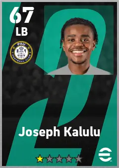 Joseph Kalulu eFootball 2026 player card — 67 OVR LB
