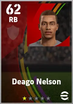 Deago Nelson eFootball 2026 player card — 62 OVR RB
