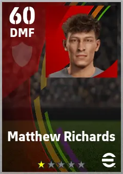 Matthew Richards eFootball 2026 player card — 60 OVR DMF