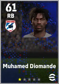 Muhamed Diomande eFootball 2026 player card — 61 OVR RB