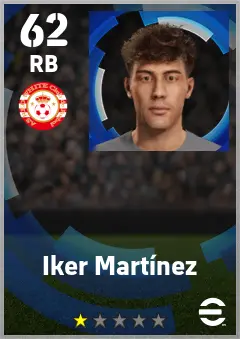 Iker Martinez eFootball 2026 player card — 62 OVR RB