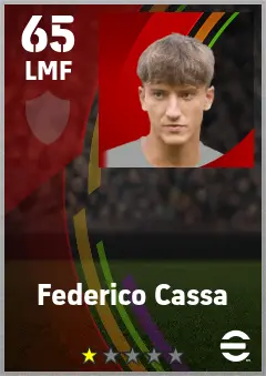 Federico Cassa eFootball 2026 player card — 65 OVR LMF