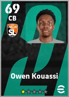 Owen Kouassi eFootball 2026 player card — 69 OVR CB