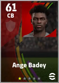 Ange Badey eFootball 2026 player card — 61 OVR CB