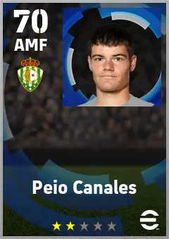 Peio Canales eFootball 2026 player card — 70 OVR AMF