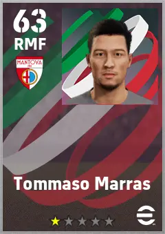 Tommaso Marras eFootball 2026 player card — 63 OVR RMF