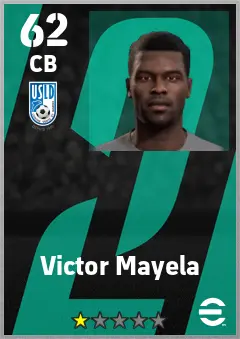 Victor Mayela eFootball 2026 player card — 62 OVR CB