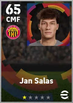 Jan Salas eFootball 2026 player card — 65 OVR CMF