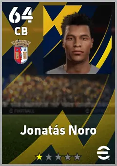 Jonatas Noro eFootball 2026 player card — 64 OVR CB