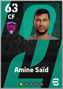 Amine Said eFootball 2026 player card — 63 OVR CF