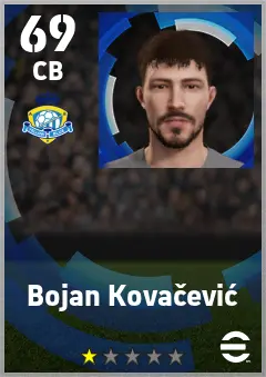 Bojan Kovacevic eFootball 2026 player card — 69 OVR CB