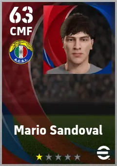 Mario Sandoval eFootball 2026 player card — 63 OVR CMF