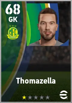 Thomazella eFootball 2026 player card — 68 OVR GK