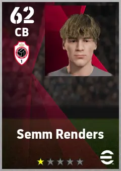 Semm Renders eFootball 2026 player card — 62 OVR CB