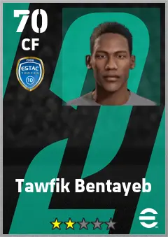 Tawfik Bentayeb eFootball 2026 player card — 70 OVR CF