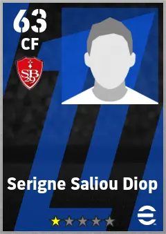 Serigne Saliou Diop eFootball 2026 player card — 63 OVR CF