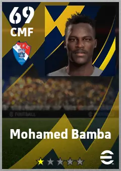 Mohamed Bamba eFootball 2026 player card — 69 OVR CMF