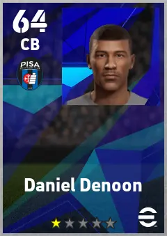 Daniel Denoon eFootball 2026 player card — 64 OVR CB