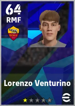 Lorenzo Venturino eFootball 2026 player card — 64 OVR RMF