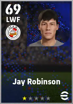 Jay Robinson eFootball 2026 player card — 69 OVR LWF
