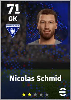 Nicolas Schmid eFootball 2026 player card — 71 OVR GK