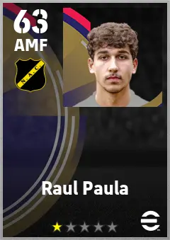 Raul Paula eFootball 2026 player card — 63 OVR AMF