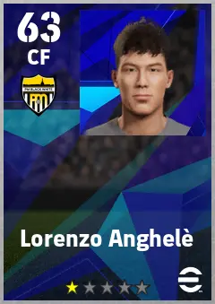 Lorenzo Anghele eFootball 2026 player card — 63 OVR CF