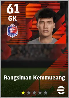 Rangsiman Kemmueang eFootball 2026 player card — 61 OVR GK