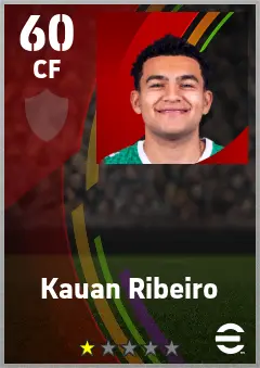 Kauan Ribeiro eFootball 2026 player card — 60 OVR CF