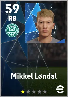 Mikkel Londal eFootball 2026 player card — 59 OVR RB