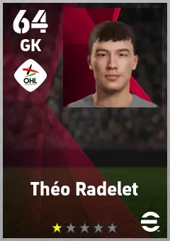 Theo Radelet eFootball 2026 player card — 64 OVR GK