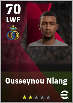 Ousseynou Niang eFootball 2026 player card — 70 OVR LWF