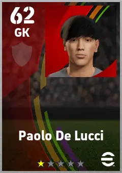 Paolo De Lucci eFootball 2026 player card — 62 OVR GK