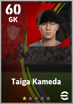 Taiga Kameda eFootball 2026 player card — 60 OVR GK
