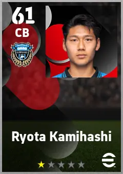 Ryota Kamihashi eFootball 2026 player card — 61 OVR CB