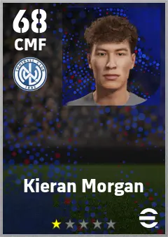Kieran Morgan eFootball 2026 player card — 68 OVR CMF